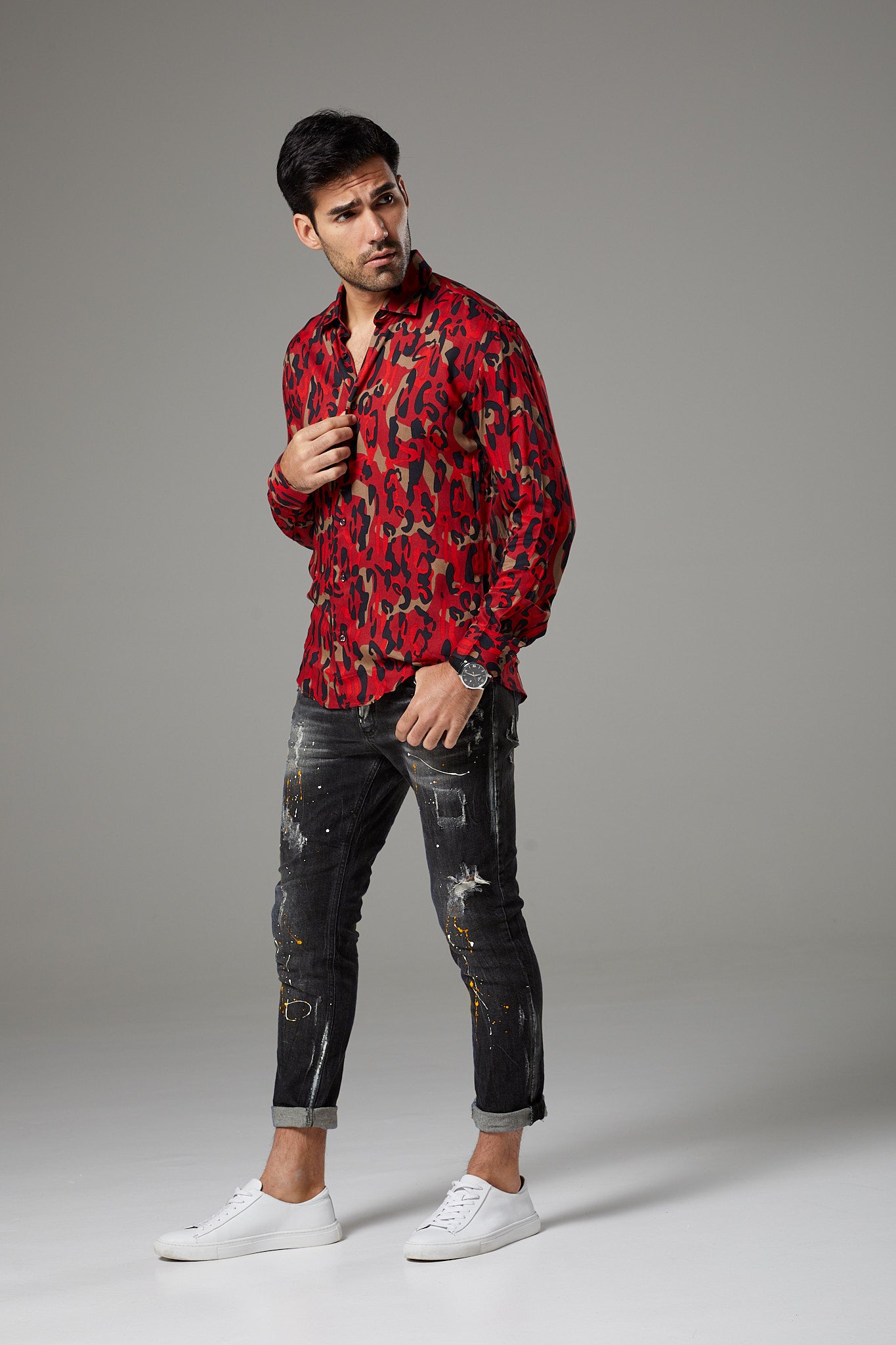Premium Fantasy Shirt Red/Black Camouflage