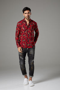 Premium Fantasy Shirt Red/Black Camouflage