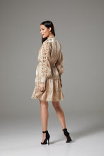 Load image into Gallery viewer, Long Sleeve Beige Dress with Fancy Lace
