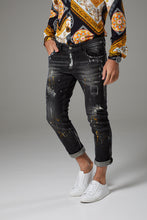Load image into Gallery viewer, Italian Style Distressed Black Jeans
