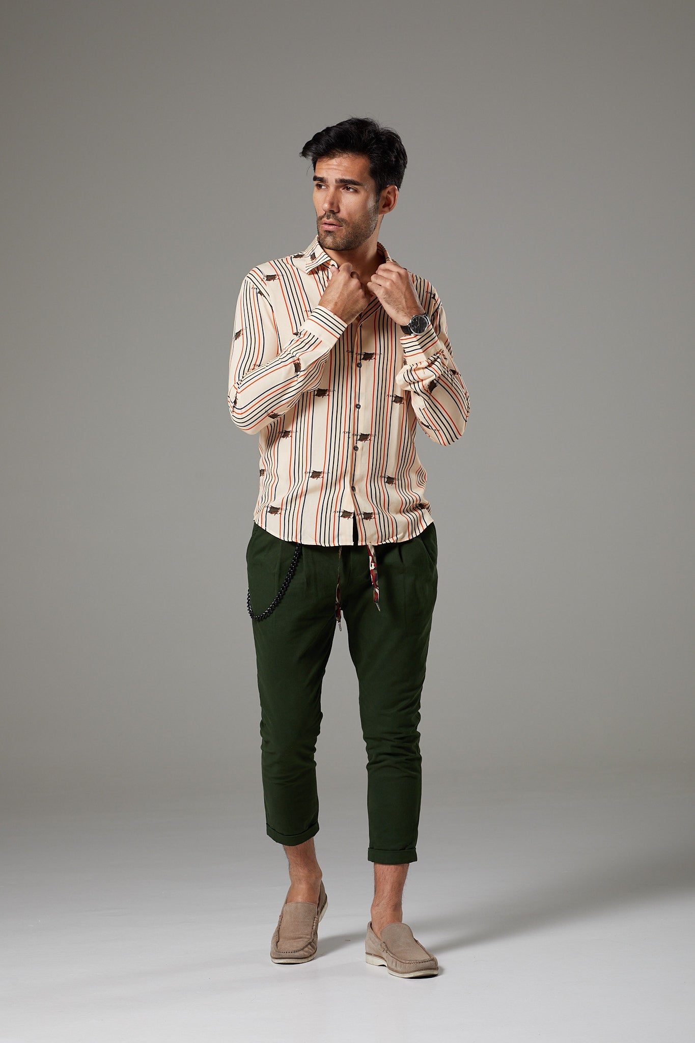Premium Beige Shirt with Stripes