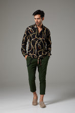Load image into Gallery viewer, Premium Black Fantasy Shirt Straps and Chains Pattern
