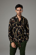Load image into Gallery viewer, Premium Black Fantasy Shirt Straps and Chains Pattern
