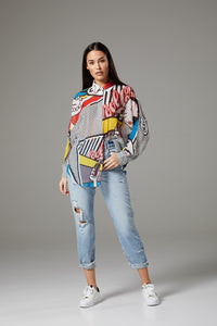 Oversized Fantasy Graphic Pattern Shirt