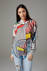 Oversized Fantasy Graphic Pattern Shirt