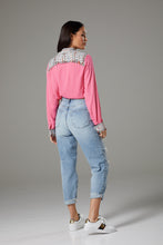 Load image into Gallery viewer, Pink Shirt with Rugged Fabric Accents
