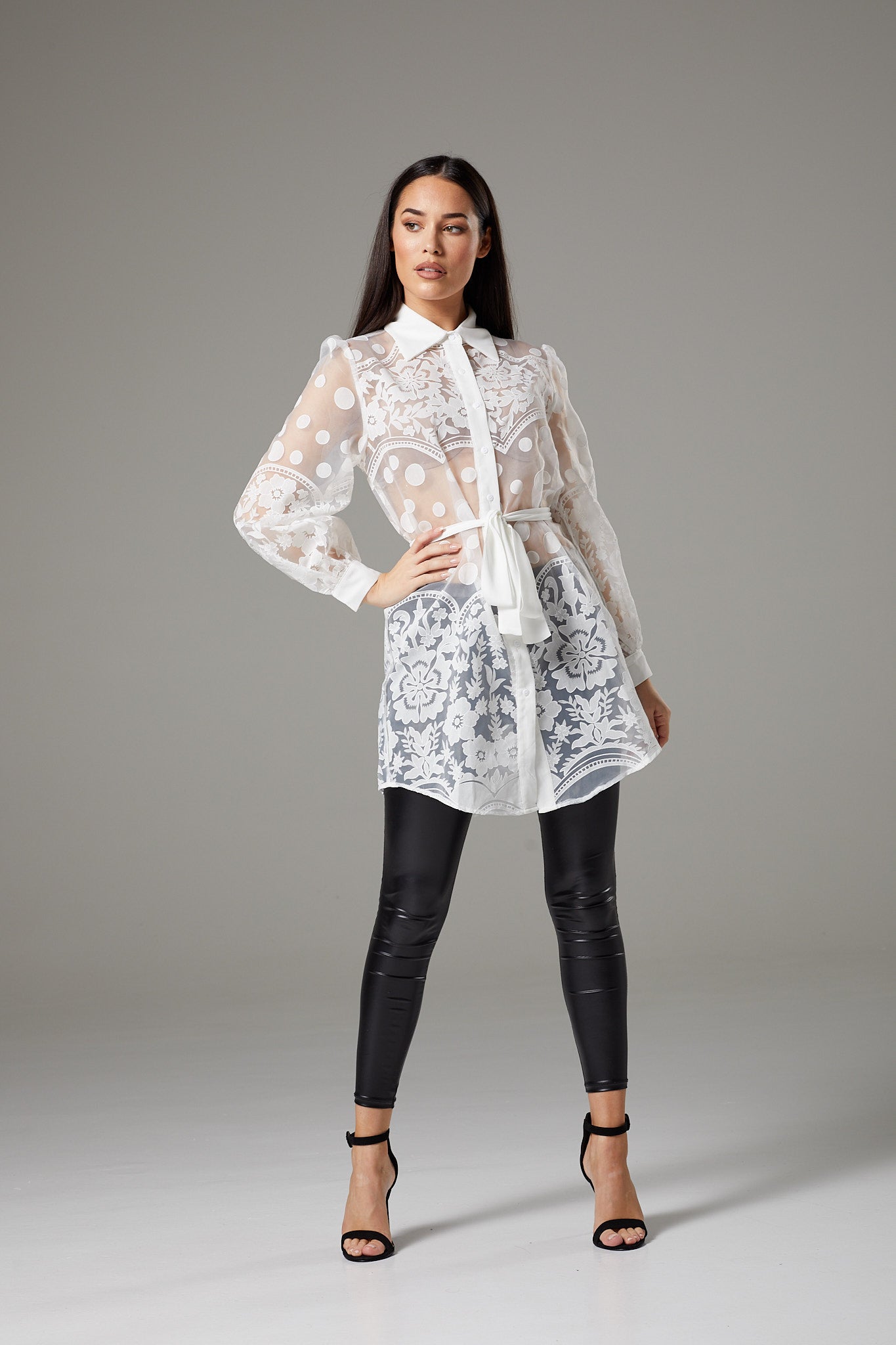 White Lace Wide Sleeve Tunic