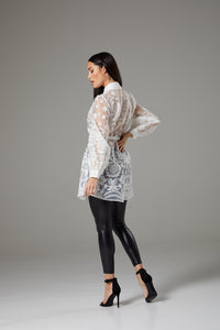 White Lace Wide Sleeve Tunic