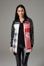 Load image into Gallery viewer, Oversized Sequin Sleeve Graphic Fashion Jacket

